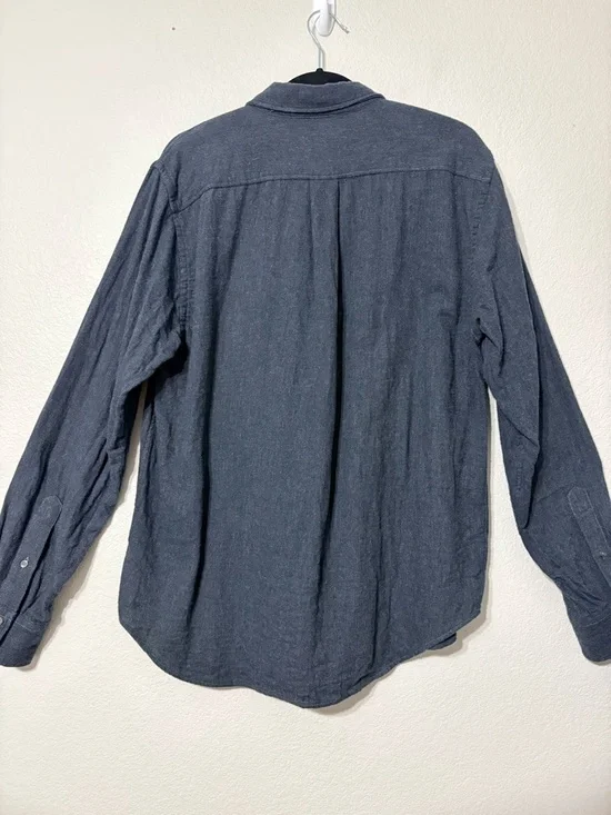 Men’s Buck Mason Dark Charcoal Brushed Cotton Button-Down Long Sleeve Shirt L - Picture 2 of 13